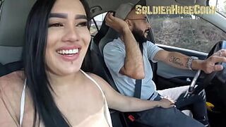 We go to a job interview but we end up fucking in the car - porn video