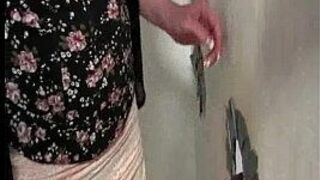 Big Ebony Cock Thru Glory Hole - porn video