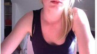 hot blonde show tits on cam - porn video