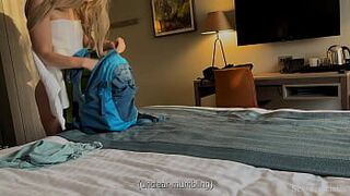 Stepmom shares the bed and her ass with a stepson - porn video