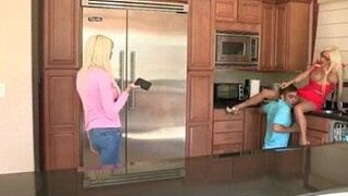 Teen Rikki Six and Milf Nikita Von James pounded on turns - porn video