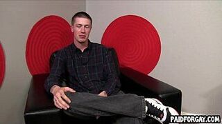 Straight amateur hunk tugs on his hard cock for cash - porn video