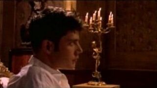 Submissive guy watching a lesbian couple - porn video