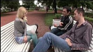 Jenny Simpson meet Giorgio and Victor - porn video