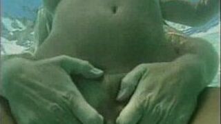 Busty blonde ass waxed under water - porn video