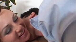 This hot brunette milf is sucking a big hard cock - porn video